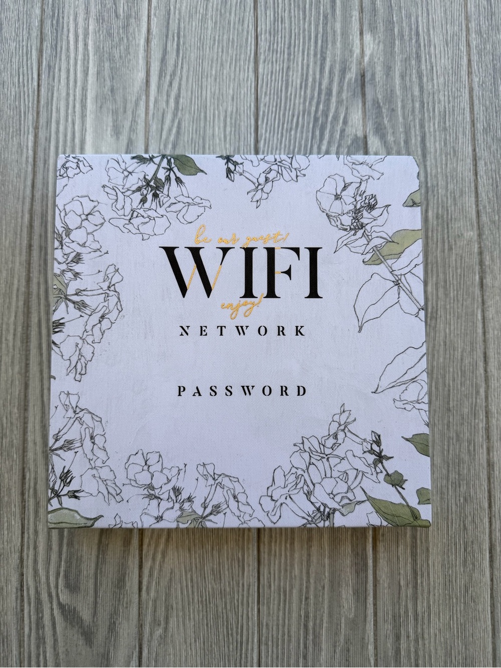 WiFi Network Password Decorative Sign - White Floral